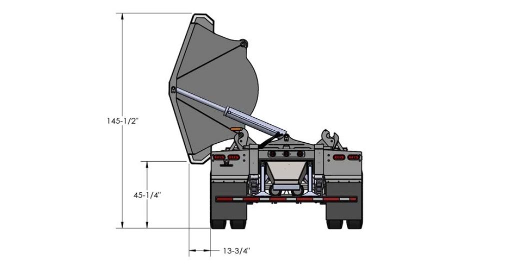 Diagram of a side dump trailer